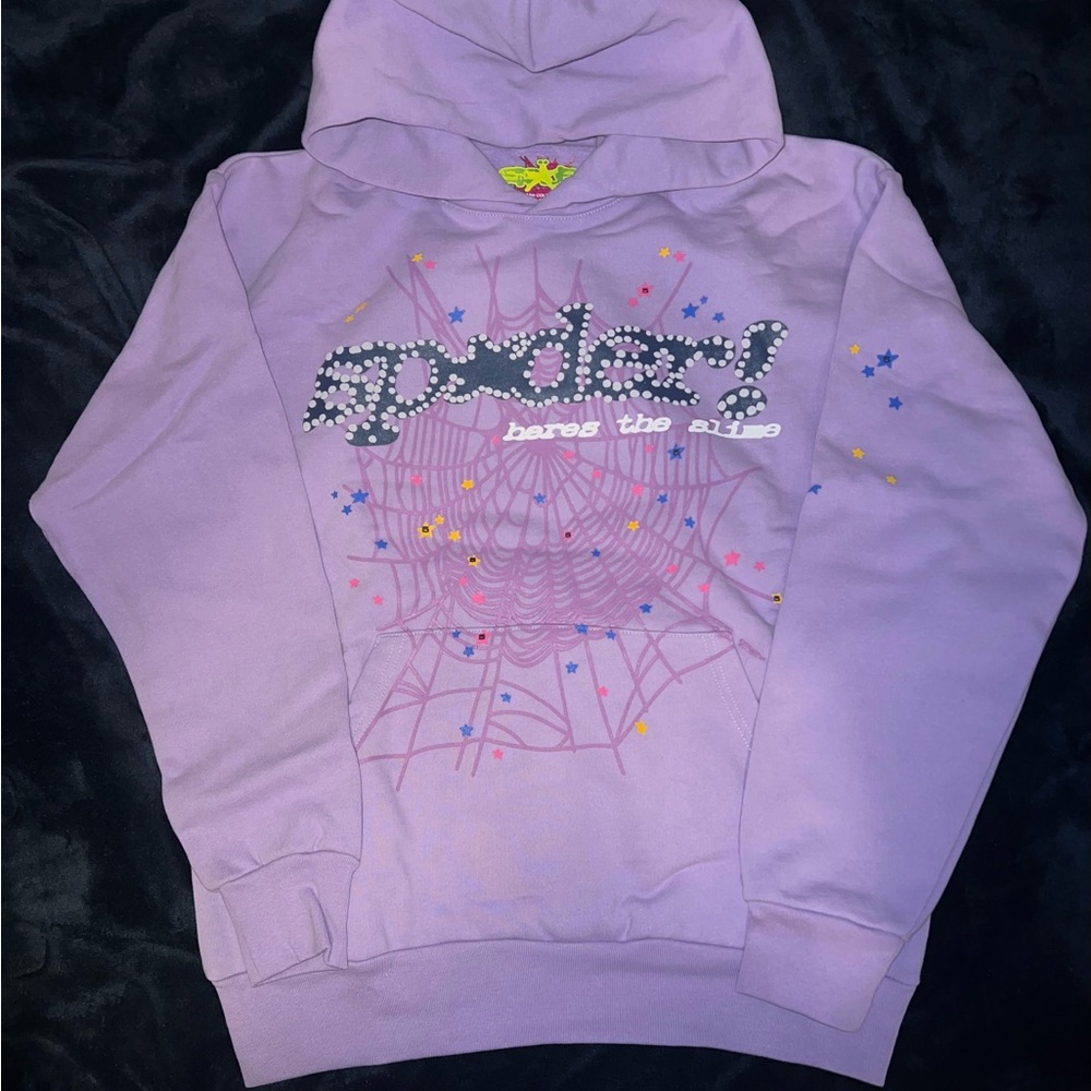 Light Purple Sp5der Graphic Hoodie